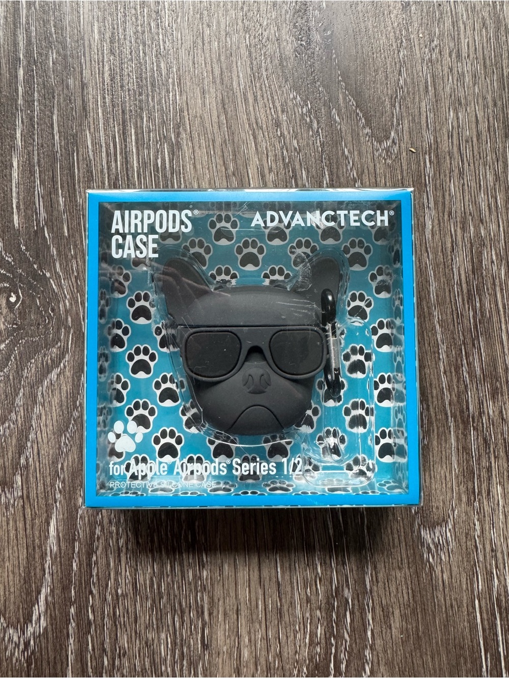 Black French Bulldog Silicone AirPods Case